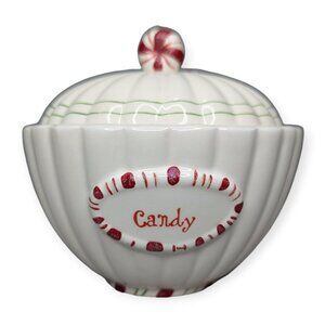 The White Barn Candle Co Candy Cane Ceramic Candle